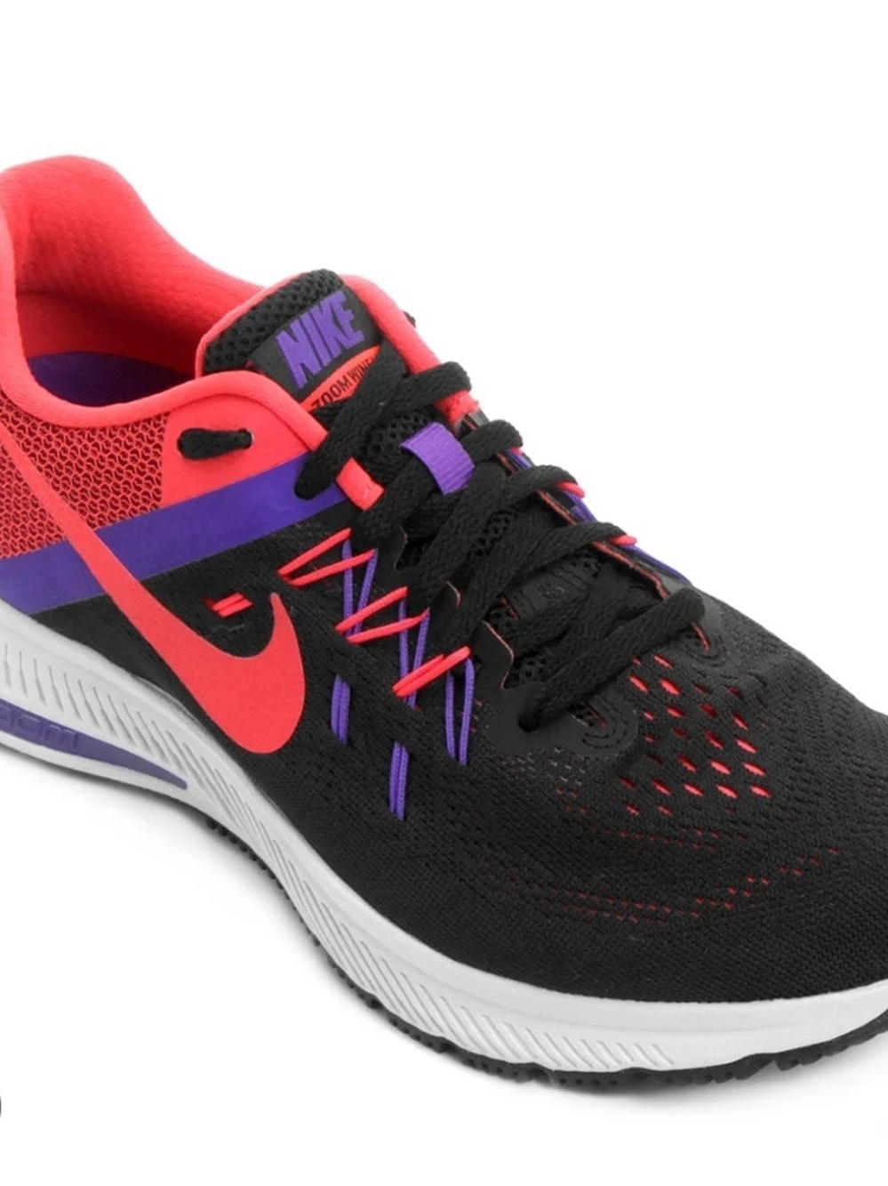 Nike Women’s Athletic Shoe - Black with Coral & Purple Accents